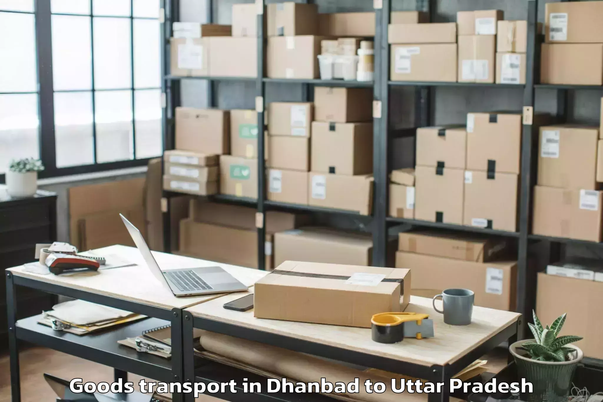 Book Dhanbad to Mehnajpur Goods Transport